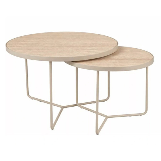 Набор журнальных столов Italia ø80 см Беж/Кашемир 1