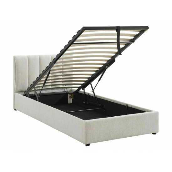 Кровать односпальная мягкая Montreal Raven 90×200 Бежевая ткань 2