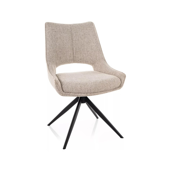 Стул кухонный обеденный мягкий Fino I Бежевая ткань Noelle / Черный каркас 6