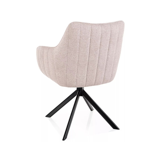 Стул кухонный обеденный мягкий Azalia Leo Светло-бежевая ткань / Черный каркас 3