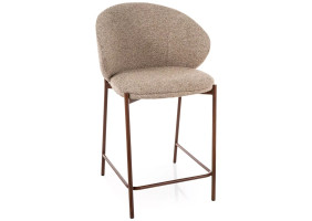 Полубарный стул кухонный Kioto H-2 Бежевая ткань / Орех каркас
