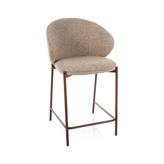 Полубарный стул кухонный Kioto H-2 Бежевая ткань / Орех каркас 1