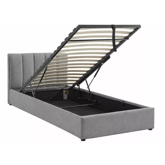 Кровать односпальная мягкая Montreal Raven 90×200 Серая ткань 2