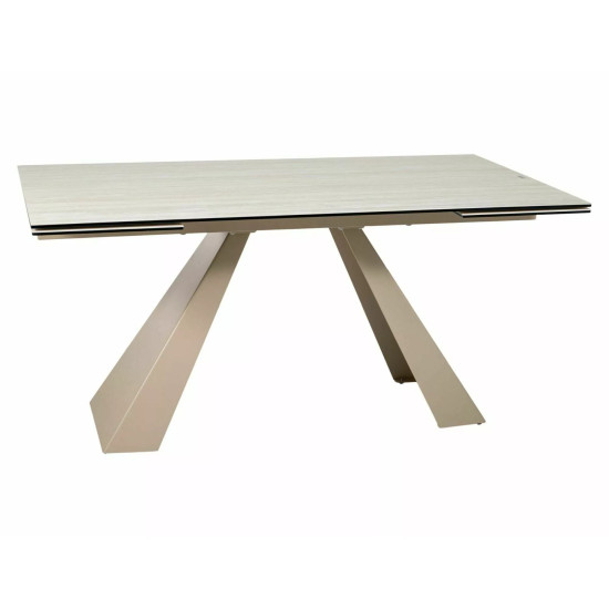Стол обеденный раскладной кухонный Salvadore Ceramic (160–240)×90 см Керамика Беж / Кашемир каркас 3