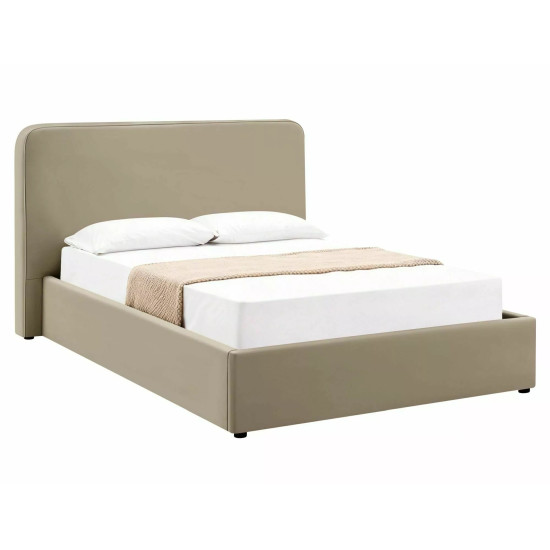 Кровать двухспальная мягкая Lumia Velvet 140×200 Темно-бежевая велюр Bluvel 3