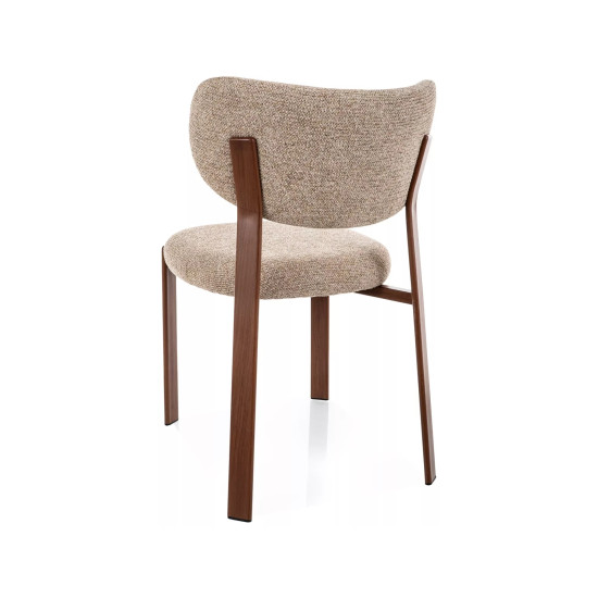 Стул кухонный обеденный мягкий Rin D Бежевая ткань / Орех каркас 3