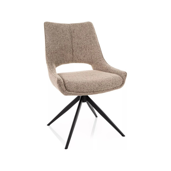 Стул кухонный обеденный мягкий Fino I Темно-бежевая ткань Noelle / Черный каркас 6