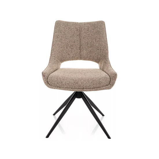 Стул кухонный обеденный мягкий Fino I Темно-бежевая ткань Noelle / Черный каркас 3