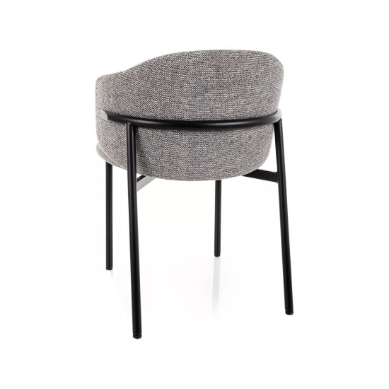 Стул кухонный обеденный мягкий Osaka Серая ткань / Черный каркас 3