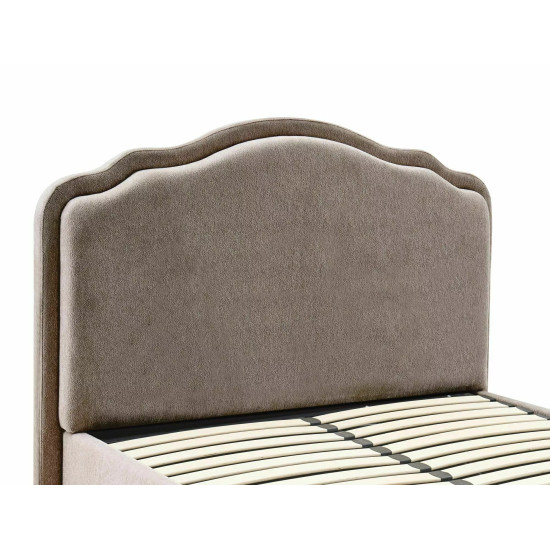 Кровать двухспальная мягкая Florencja Raven 140×200 Темно-бежевая ткань 3