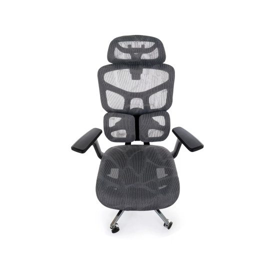 Кресло офисное компьютерное поворотное Eq-1 Серая сетка / Хром каркас 7