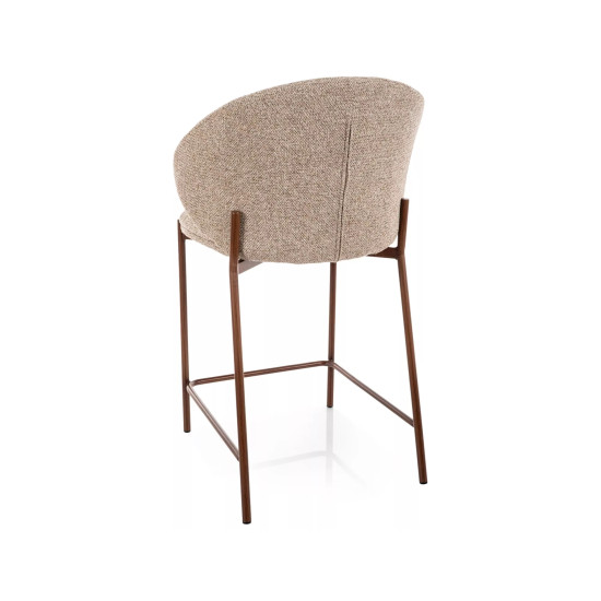 Полубарный стул кухонный Kioto H-2 Бежевая ткань / Орех каркас 3