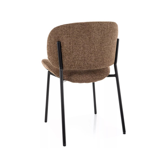 Стул кухонный обеденный мягкий Kiso Noelle Капучино ткань / Черный каркас 3