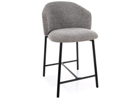 Полубарный стул кухонный Osaka H-2 Серая ткань / Черный каркас