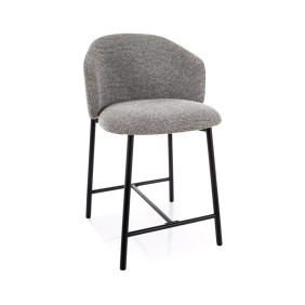 Полубарный стул кухонный Osaka H-2 Серая ткань / Черный каркас