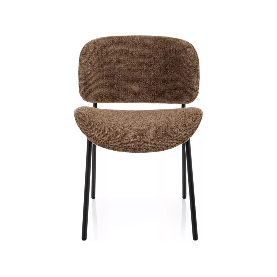 Стул кухонный обеденный мягкий Kiso Noelle Капучино ткань / Черный каркас 2