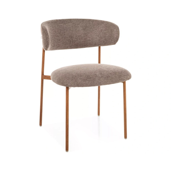 Стул кухонный обеденный мягкий Elton D Бежевая ткань Brego / Дуб каркас 1