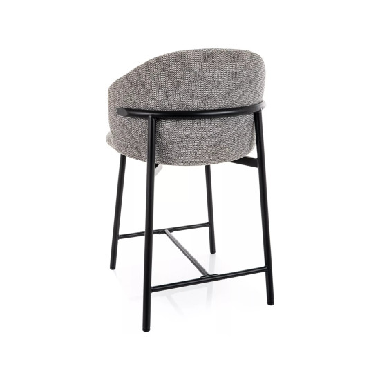 Полубарный стул кухонный Osaka H-2 Серая ткань / Черный каркас 4