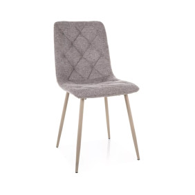 Стул кухонный обеденный мягкий Jerry Brego Серая ткань / Кашемир каркас