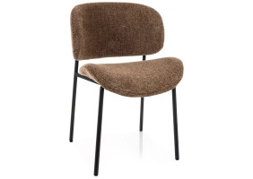 Стул кухонный обеденный мягкий Kiso Noelle Капучино ткань / Черный каркас