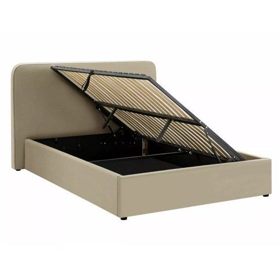 Кровать двухспальная мягкая Lumia Velvet 140×200 Темно-бежевая велюр Bluvel 10