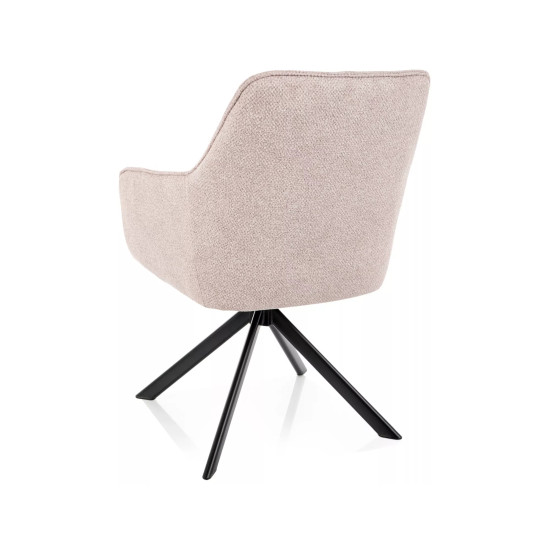 Стул кухонный обеденный мягкий Notti Leo Светло-бежевая ткань / Черный каркас 3