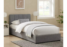 Кровать односпальная мягкая Montreal Raven 90×200 Серая ткань