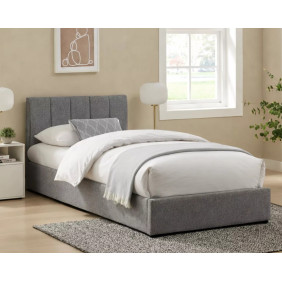 Кровать односпальная мягкая Montreal Raven 90×200 Серая ткань