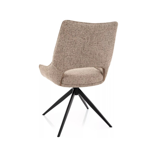 Стул кухонный обеденный мягкий Fino I Темно-бежевая ткань Noelle / Черный каркас 2