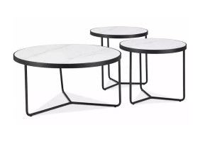 Набор журнальных столов Demeter ø80 см Белый/Черный