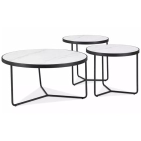 Набір журнальних столів Demeter ø80 см Білий / Чорний