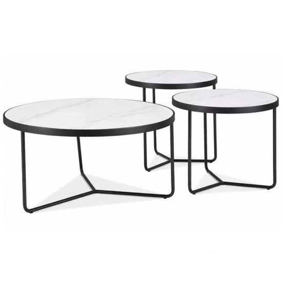 Набор журнальных столов Demeter ø80 см Белый/Черный 1