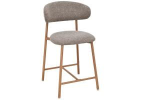 Полубарный стул кухонный Elton H-2 Капучино ткань / Дуб каркас