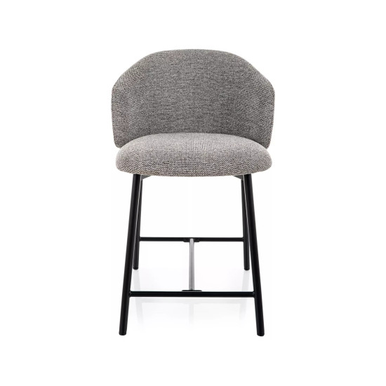 Полубарный стул кухонный Osaka H-2 Серая ткань / Черный каркас 3