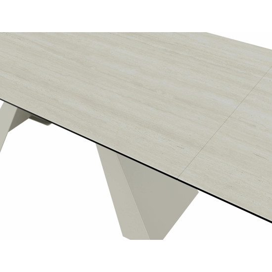 Стол обеденный раскладной кухонный Salvadore Ceramic (160–240)×90 см Керамика Беж / Кашемир каркас 12