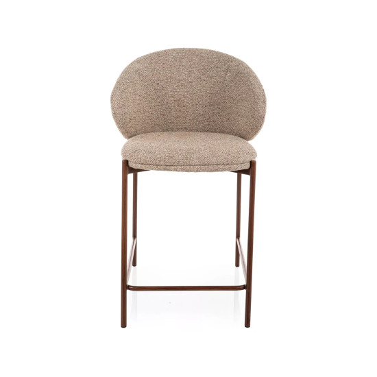 Полубарный стул кухонный Kioto H-2 Бежевая ткань / Орех каркас 2