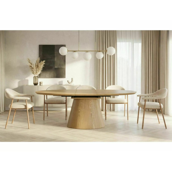 Стол обеденный раскладной кухонный Marocco (160–200)×100 см МДФ + шпон Дуб / Дуб каркас 8