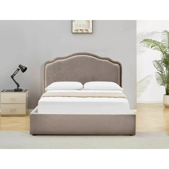 Кровать двухспальная мягкая Florencja Raven 140×200 Темно-бежевая ткань 2