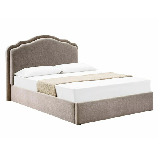 Кровать двухспальная мягкая Florencja Raven 140×200 Темно-бежевая ткань 6