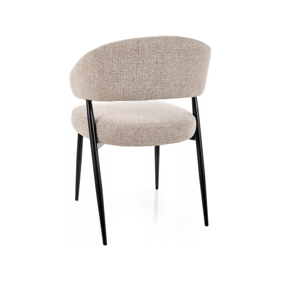 Стул кухонный обеденный мягкий Lucio Noelle Бежевая ткань / Черный каркас 3