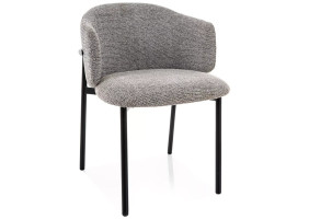 Стул кухонный обеденный мягкий Osaka Серая ткань / Черный каркас