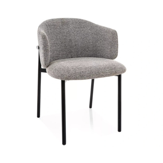 Стул кухонный обеденный мягкий Osaka Серая ткань / Черный каркас 1