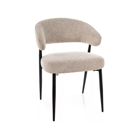 Стул кухонный обеденный мягкий Lucio Noelle Бежевая ткань / Черный каркас 7