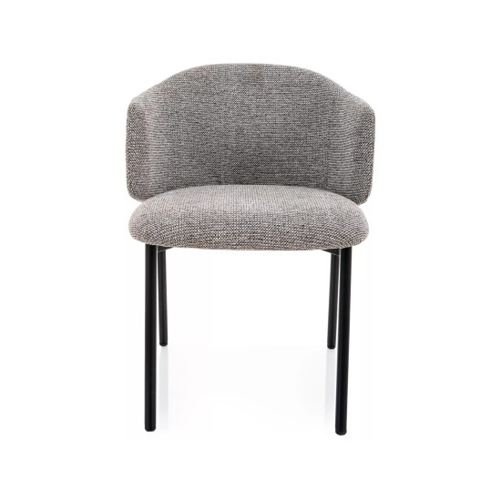 Стул кухонный обеденный мягкий Osaka Серая ткань / Черный каркас 2