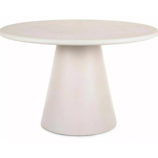 Стол обеденный кухонный Aurora ø120 см МДФ + микроцемент Экрю/Экрю каркас 1