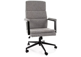 Кресло офисное компьютерное поворотное Q-090 Noelle Серая ткань / Черный каркас
