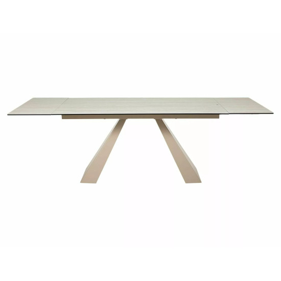Стол обеденный раскладной кухонный Salvadore Ceramic (160–240)×90 см Керамика Беж / Кашемир каркас 2