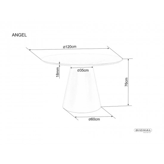 Стол обеденный ANGEL дуб / черный d.120 ANGELDCFI120 3