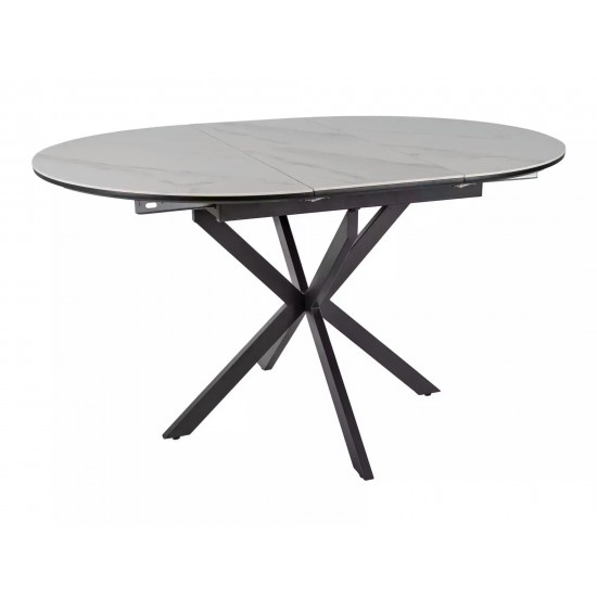 Стол обеденный раскладной GASTON CERAMIC 100(135)*100 белый / черный GASTONBC100 6