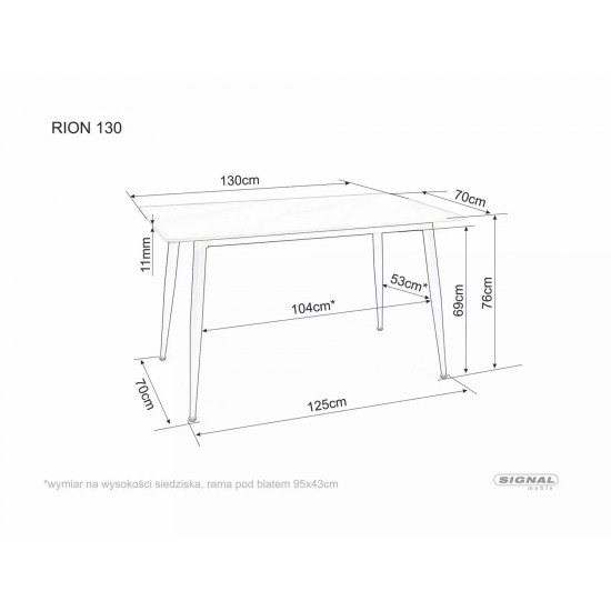 Стіл обідній RION 130*70 чорний RIONC130 2